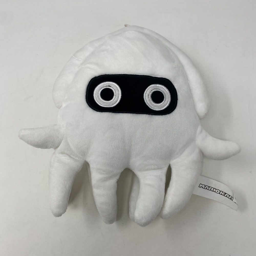 Authentic Nintendo Mario Kart Blooper Ink White Squid‎ Plushy 10 Inches